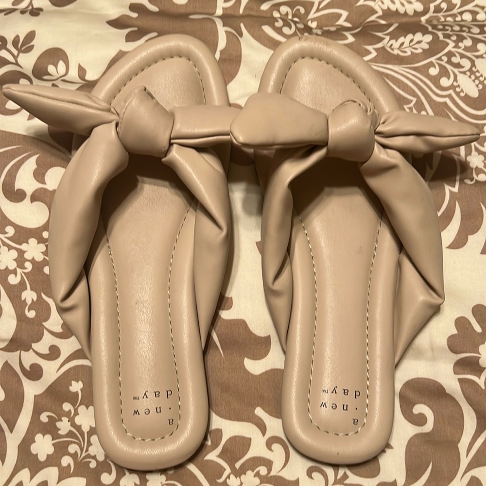 A new day, sandals, Rich, classic beige color